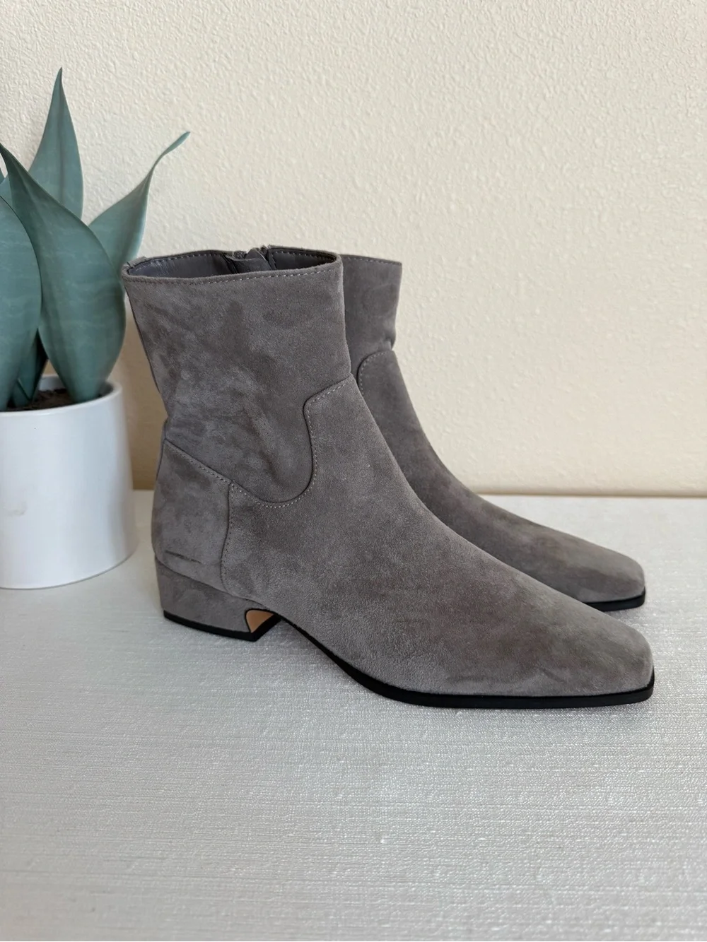 New Steve Madden Dusty Suede Side Zip Ankle Boots